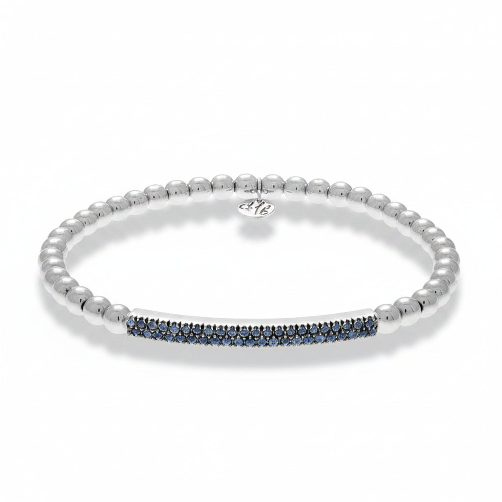 Blue Sapphire Bar Stretch Bracelet