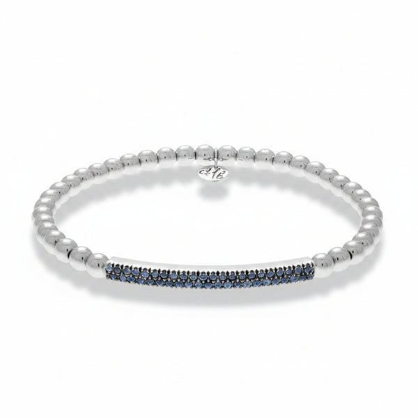 Blue Sapphire Bar Stretch Bracelet