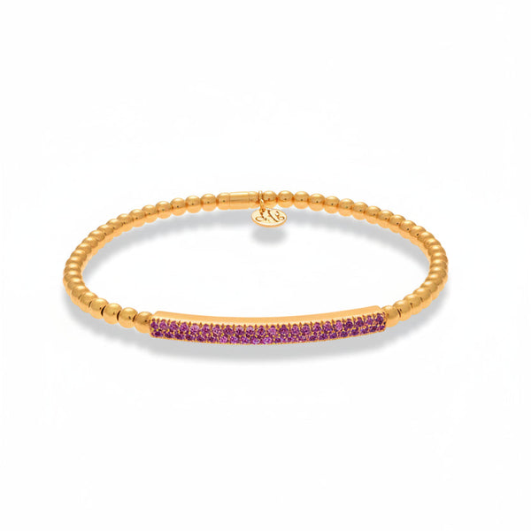 Pink Sapphire Beaded Bracelet