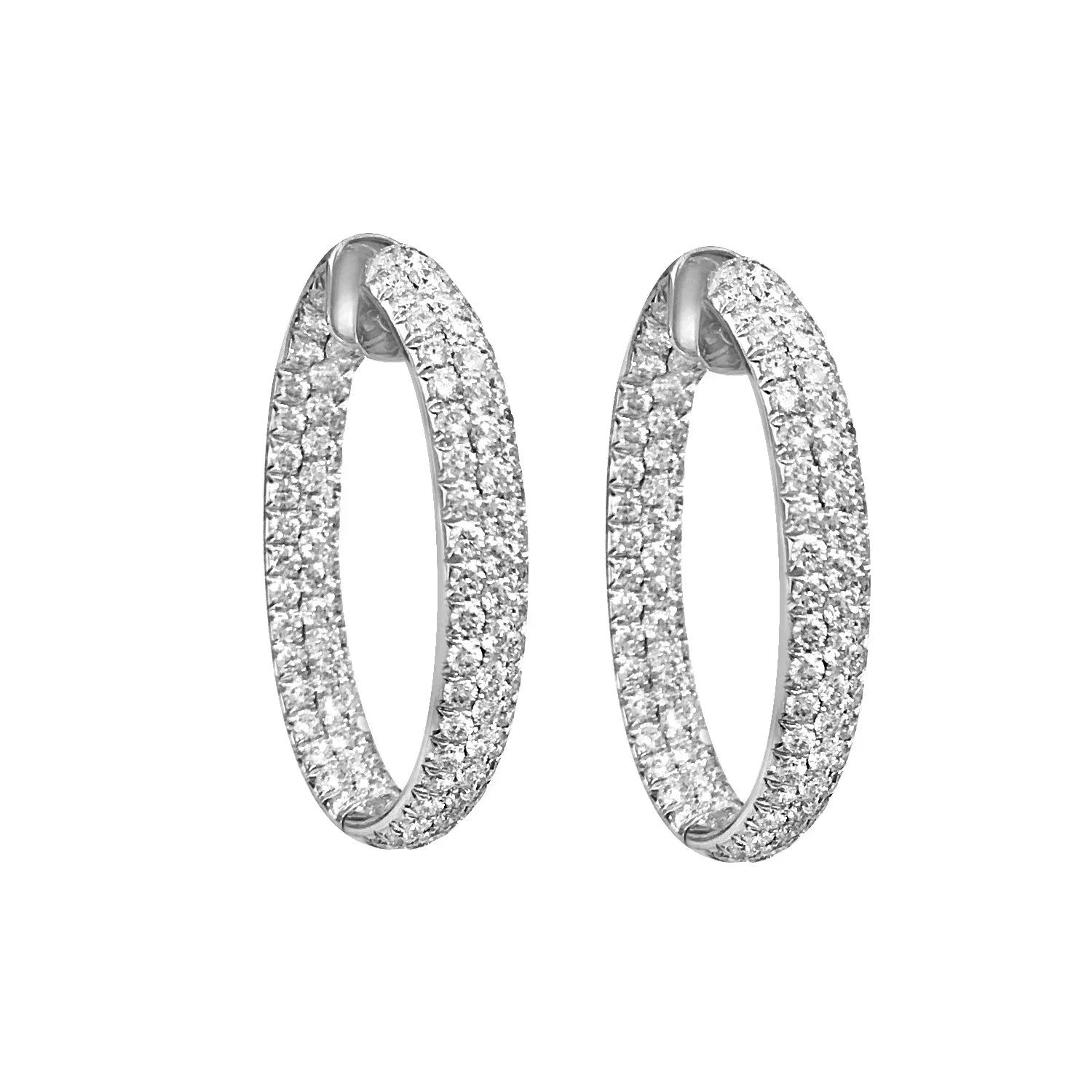Oval Diamond Hoops
