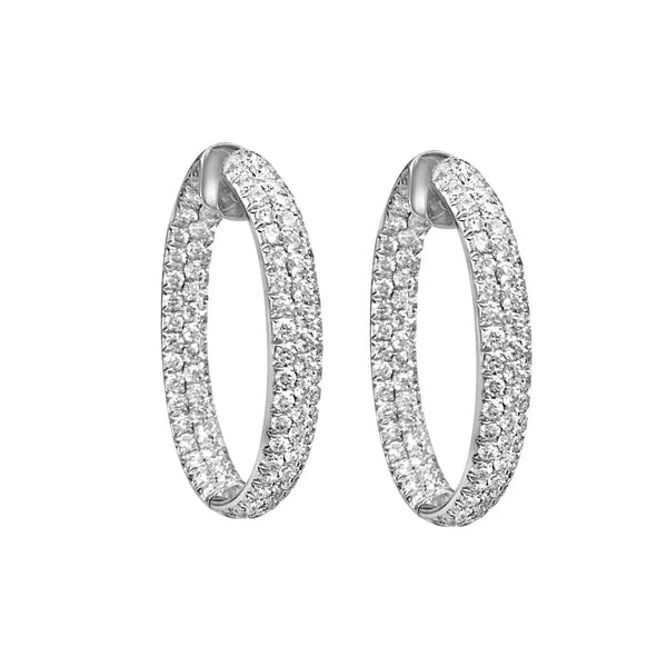 Oval Diamond Hoops