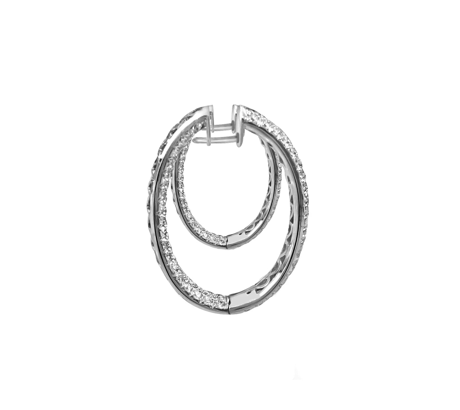 Oval Diamond Hoops