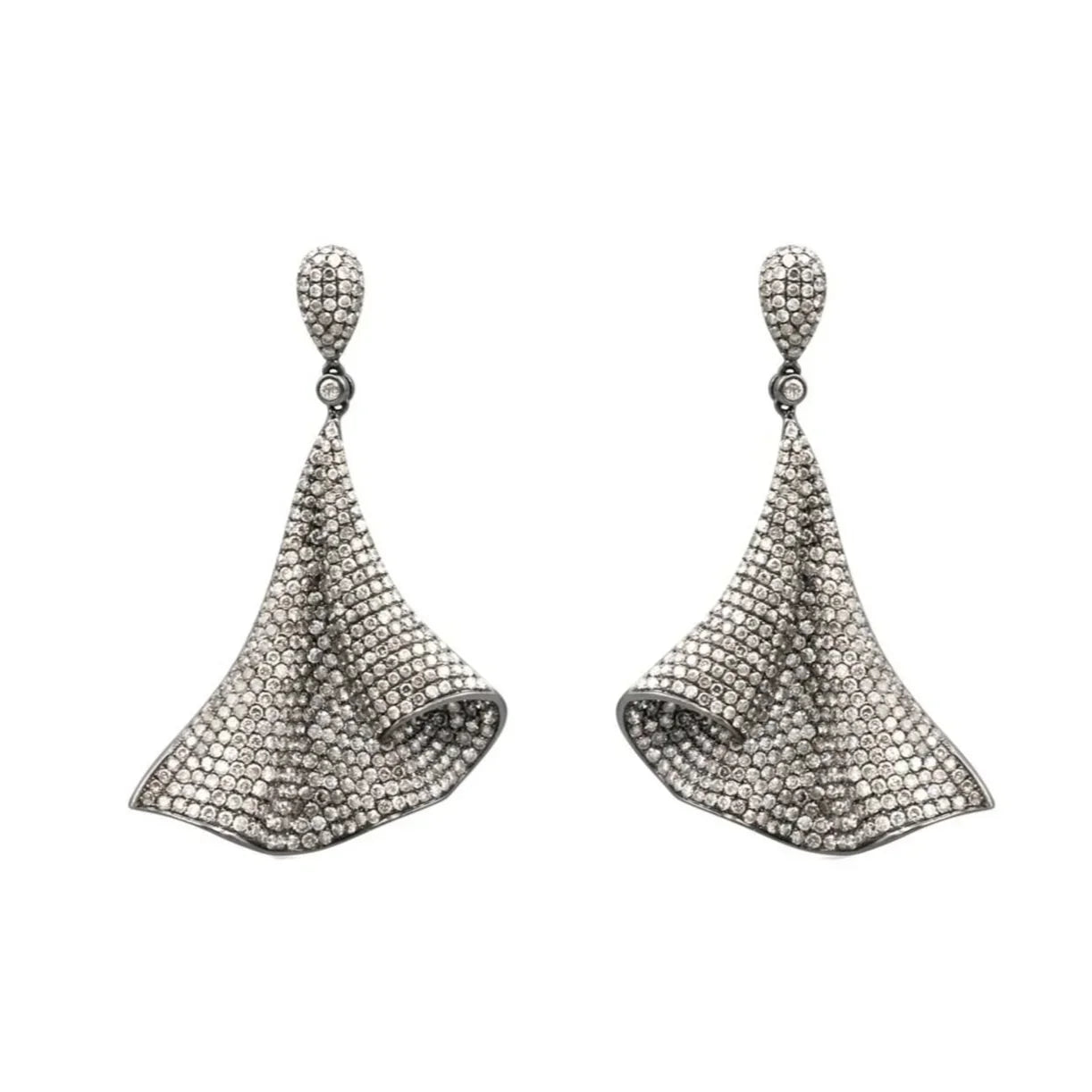 Champagne Diamond Fan Earrings