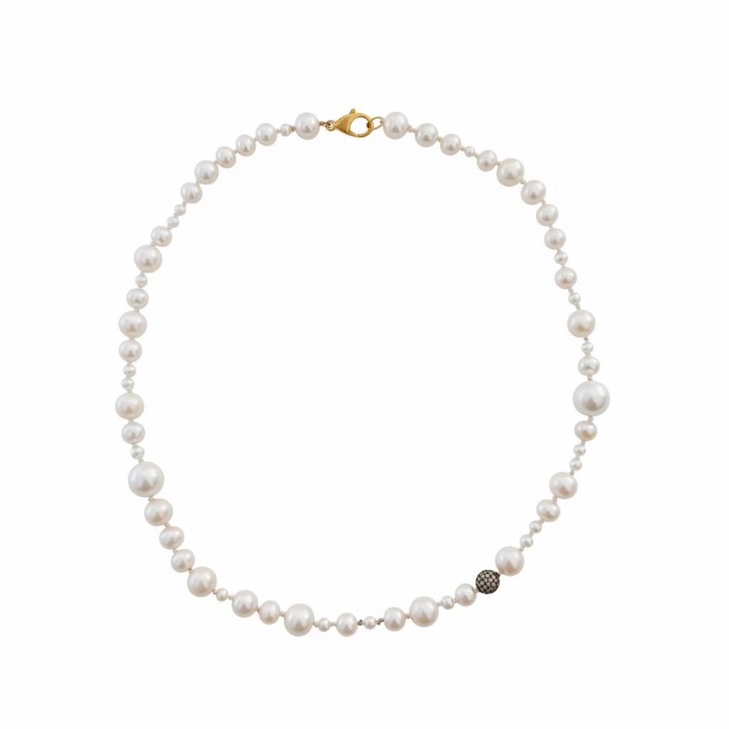 Mixed Size Pearl Necklace
