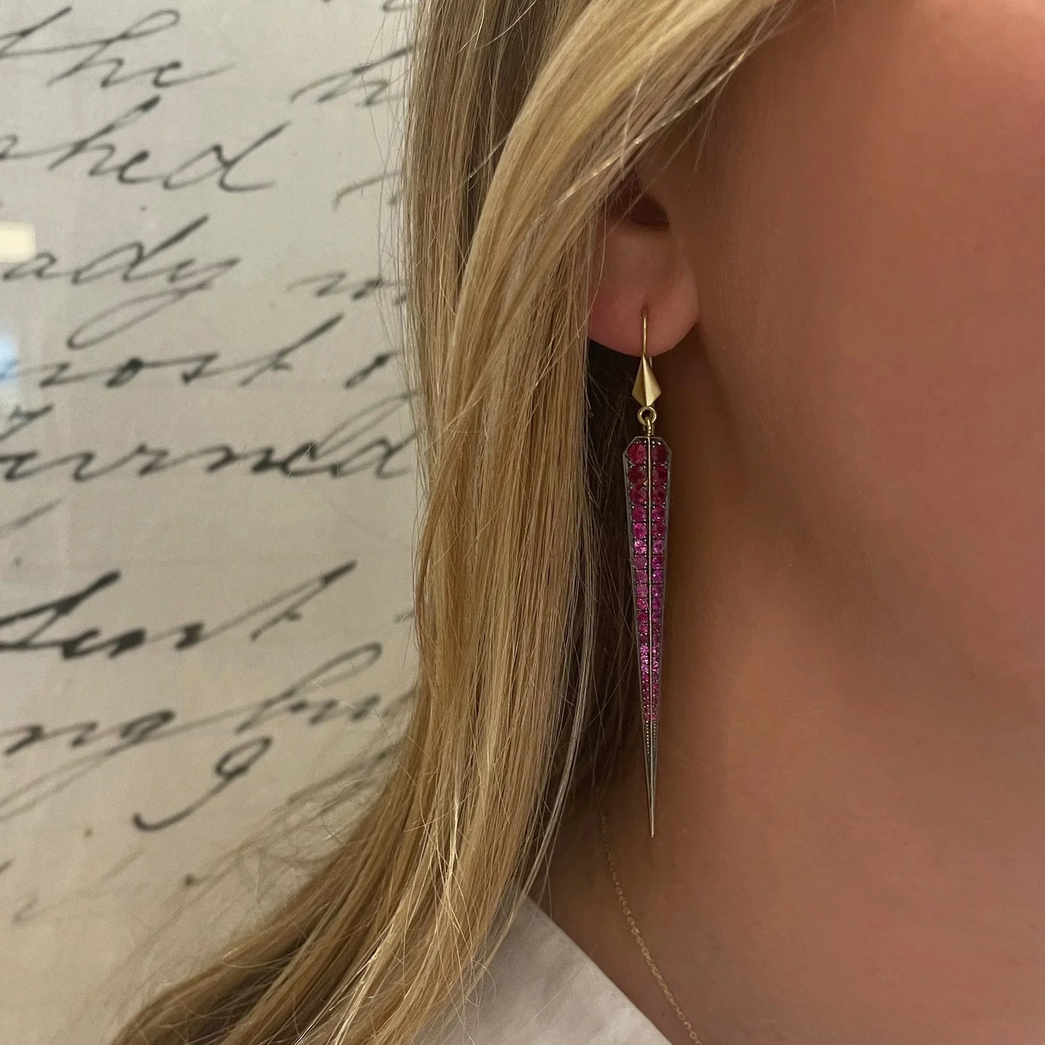 Ruby Dagger Earrings