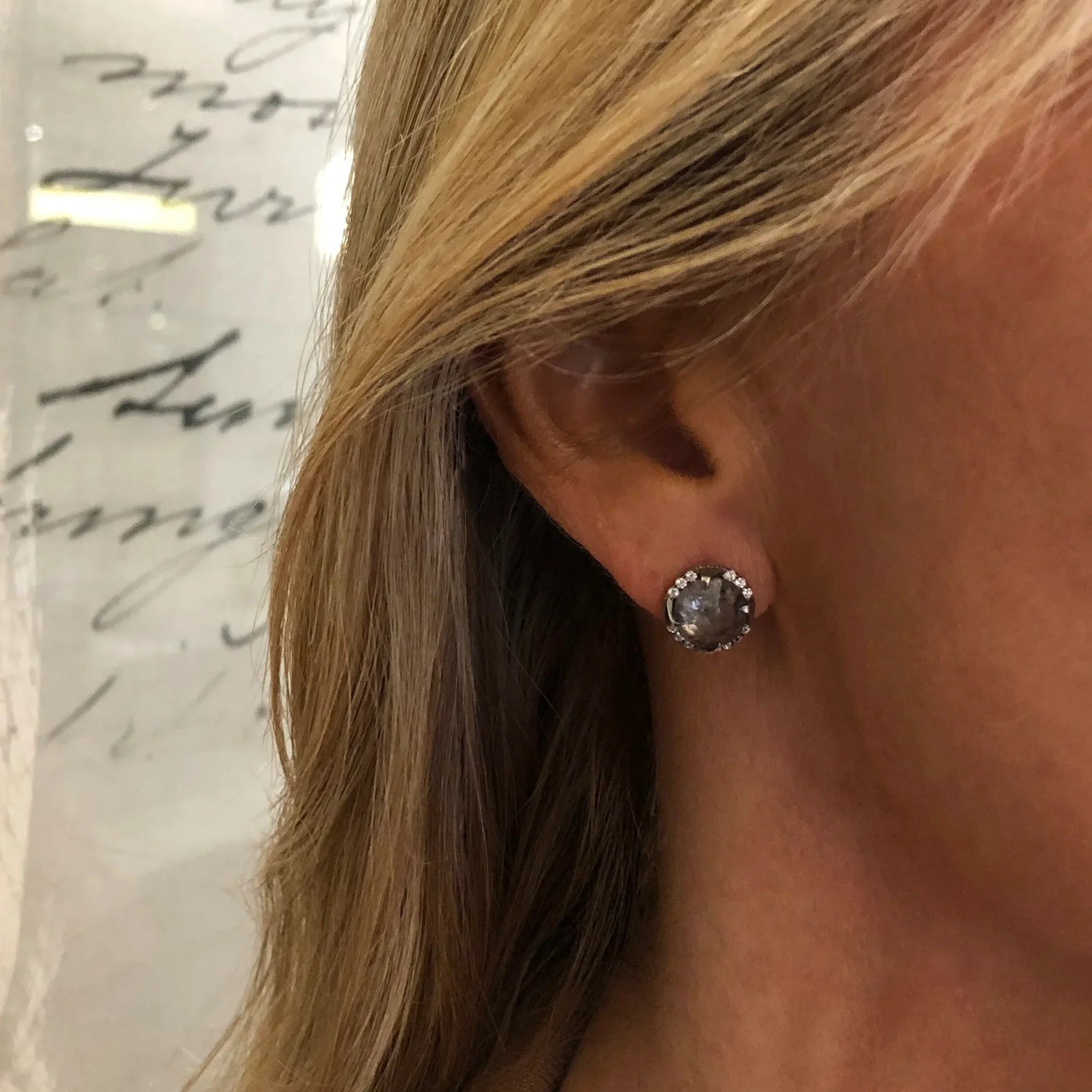 Grey Diamond Studs