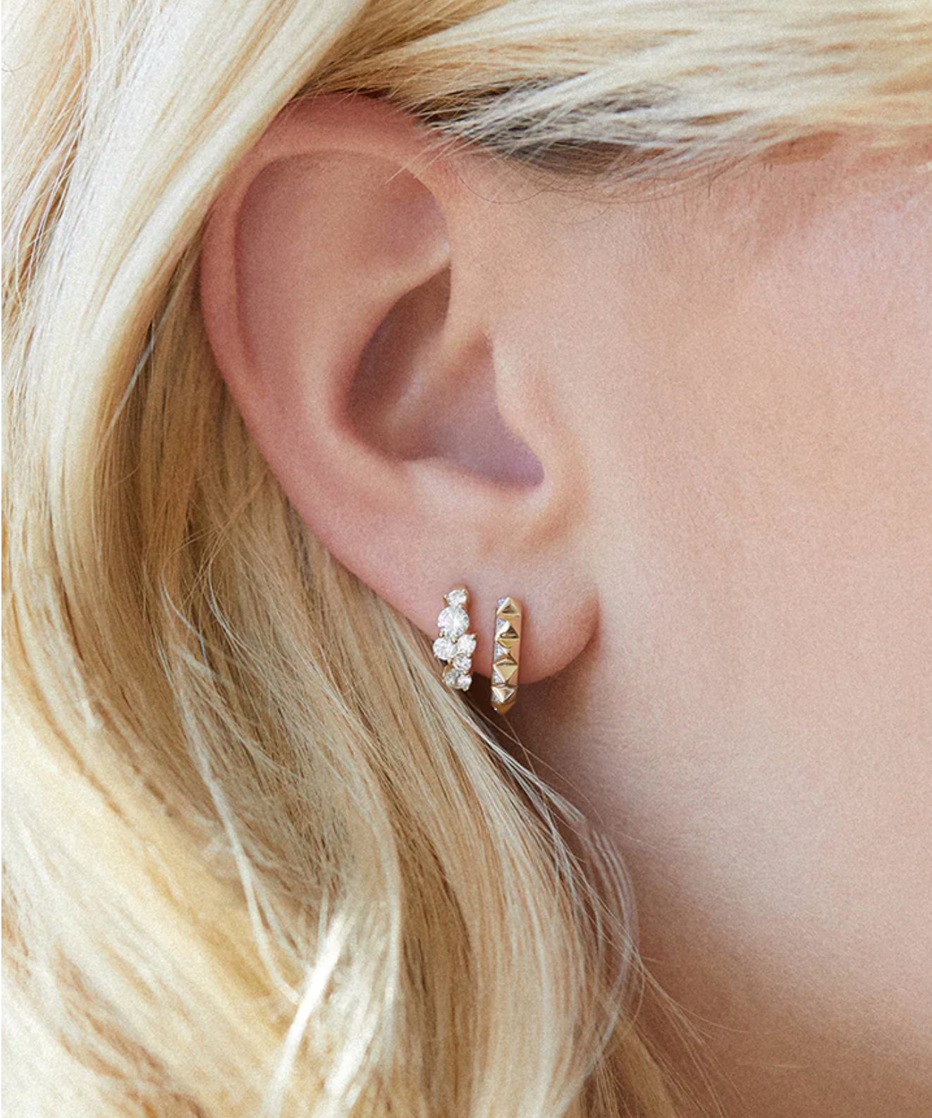 Cocktail Huggie Hoops in Pink Saphire