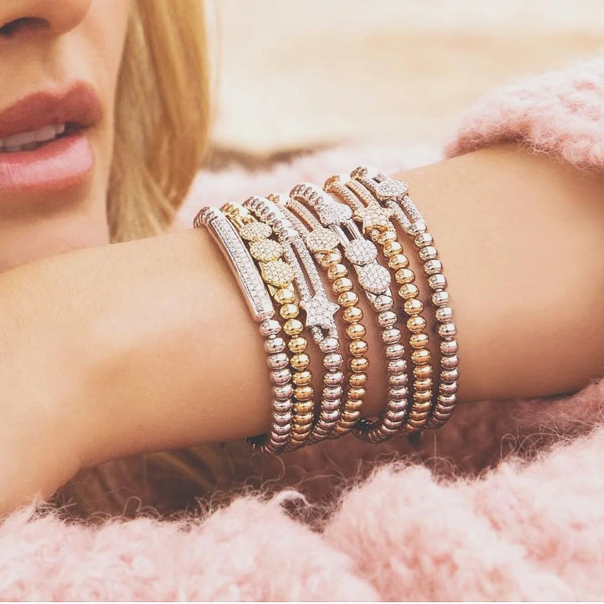 Single Flower Diamond Bar Bracelet