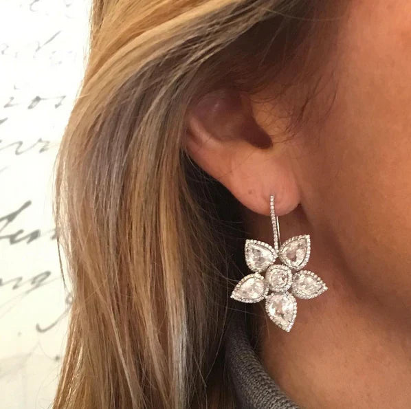 Diamond Flower Earrings