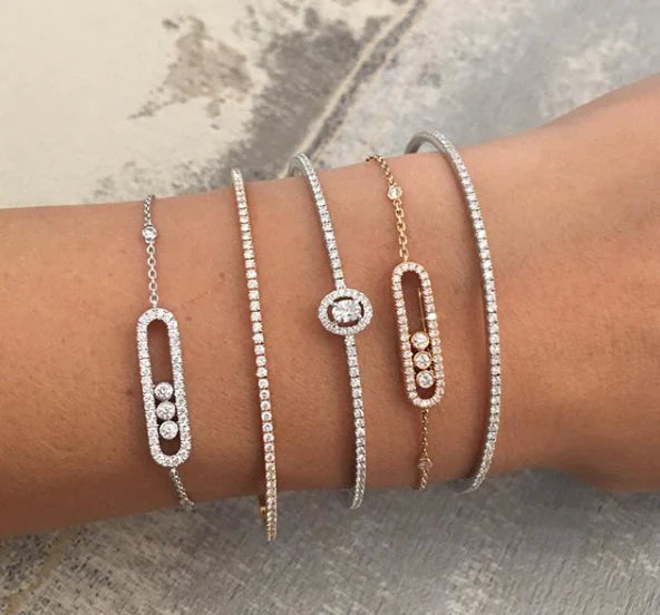 Skinny Bangle - White Gold