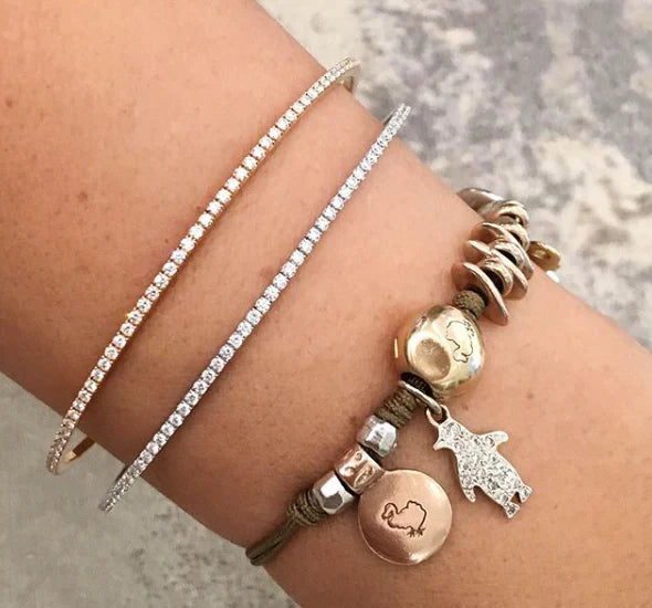 Skinny Bangle - White Gold