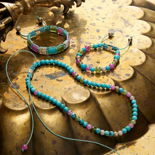 Shamballa Pink and Blue Choker
