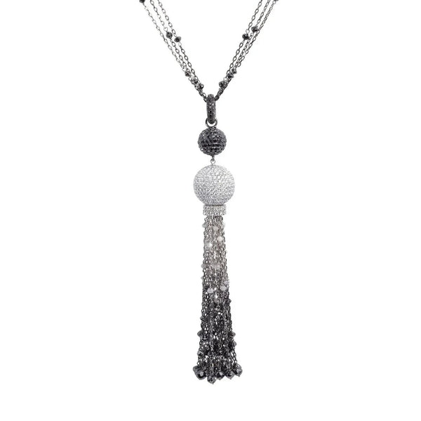 Black and White Diamond Spheres Pendant