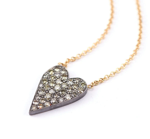 Champagne Diamond Heart Necklace