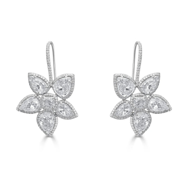 Diamond Flower Earrings