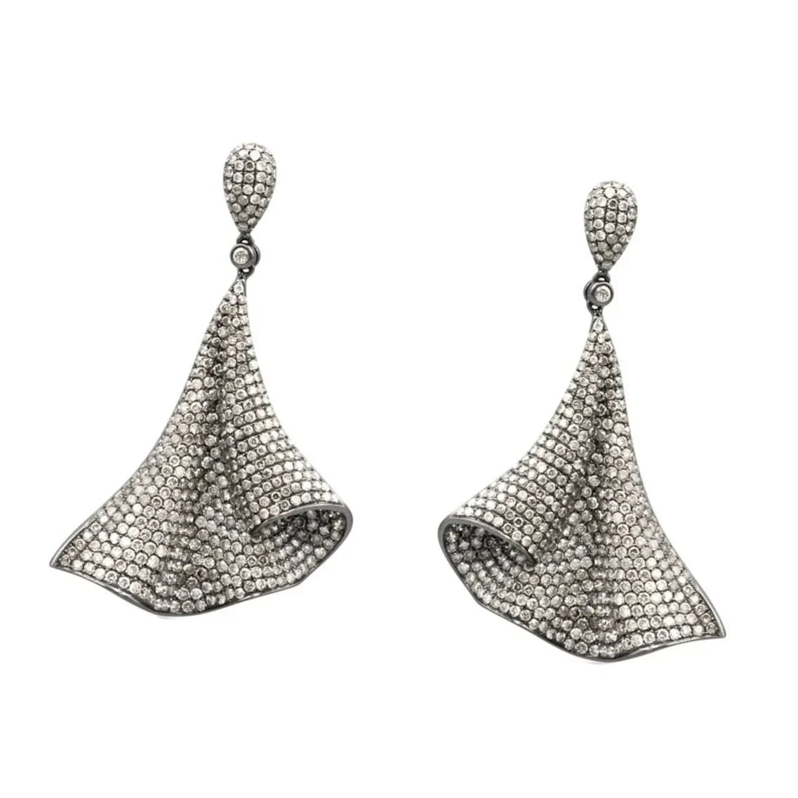 Champagne Diamond Fan Earrings